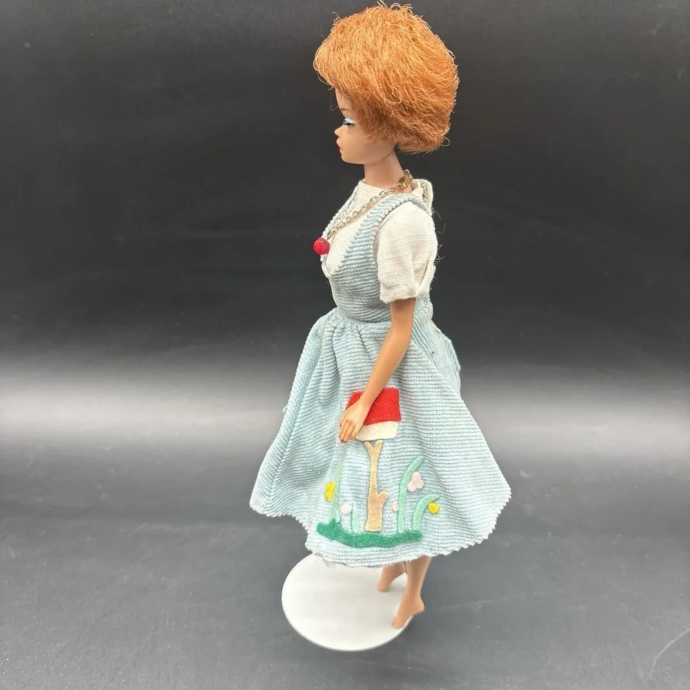 Vintage Titian Bubble Cut Barbie With Midge Barbie Doll Body With Dress & Stand
